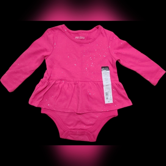 NWT Okie dokie size 9m pink bodysuit - Picture 1 of 5